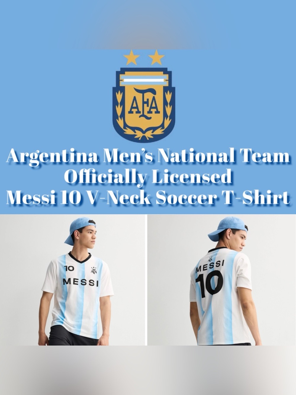 FIFA Argentina Men’s National Team Messi 10 Official Licensed T-Shirt - NWT